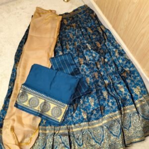 Banarasi weaving Litchi silk lehenga set