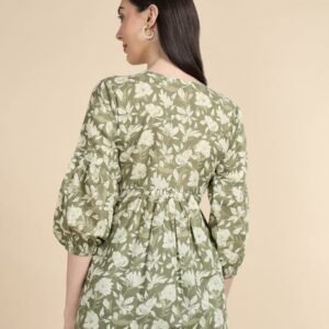 LATEST COTTON DIGITAL PRINTED WITH EMBROIDERY WORK TOP MEHNDI