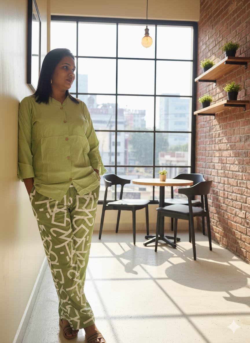 The Serene Comfort Loungewear Set (Green) - Image 2