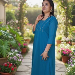 Blooming Georgette A-Line Top: Rust Brown Elegance Product Highlights