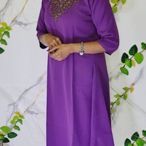 A-line Kurti with Jewel Neck
