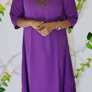A-line Kurti with Jewel Neck