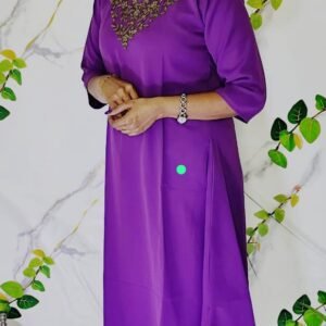 A-line Kurti with Jewel Neck