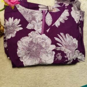 Tunic Short top Violet colour Floral print