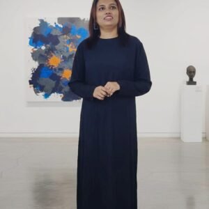 Ivory Pinstripe Layered Maxi Dress