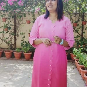 pink scalloped muslin cord set