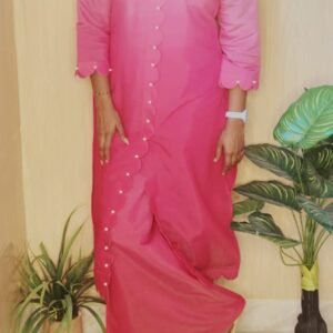 pink scalloped muslin cord set