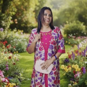 Radiant Floral Fusion A-Line