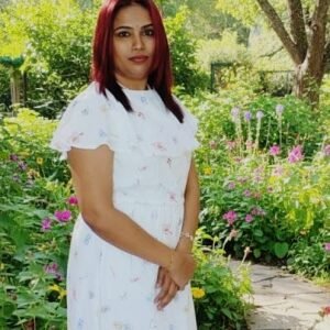 White Floral Printed Ruffle Neck Midi Dress