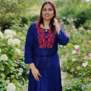 Midnight Blue Embroidered Anarkali Gown