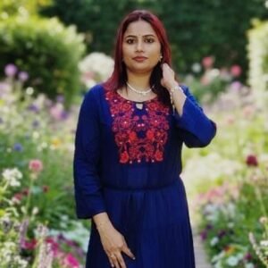 Midnight Blue Embroidered Anarkali Gown