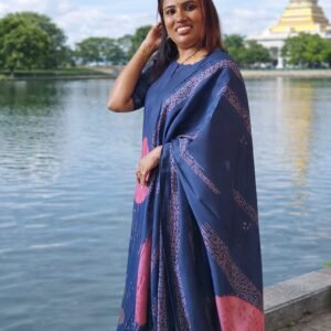 Navy Blue Muslin 3 Piece Set