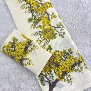 kanikonna flower printed Cotton Set mundu