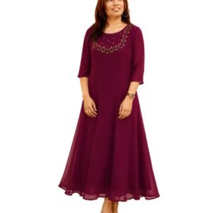 Purple Georgette A-Line Top