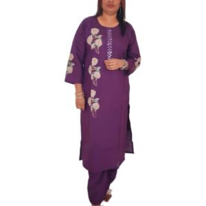 Purple Floral Three-Piece Salwar Suit Set