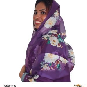 Purple Floral Three-Piece Salwar Suit Set