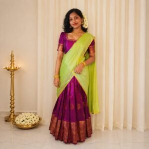 Royal Purple with Gold Zari Woven Motifs