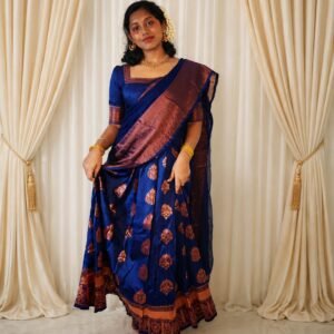 Royal Navy Blue Dhavani Set