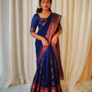 Royal Navy Blue Dhavani Set
